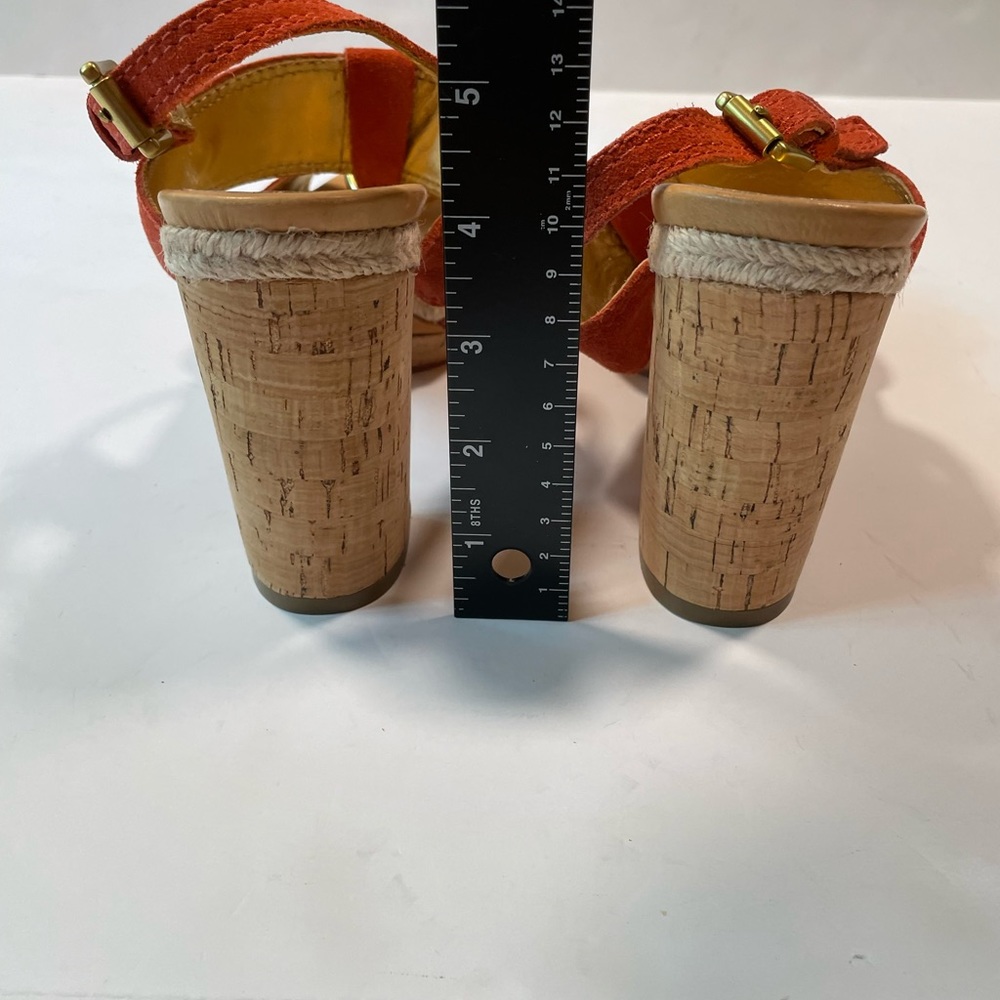 Coach Shoes 8.5 Tulip Platform Suede Leather Sandals Coach - Picture 12 of 15